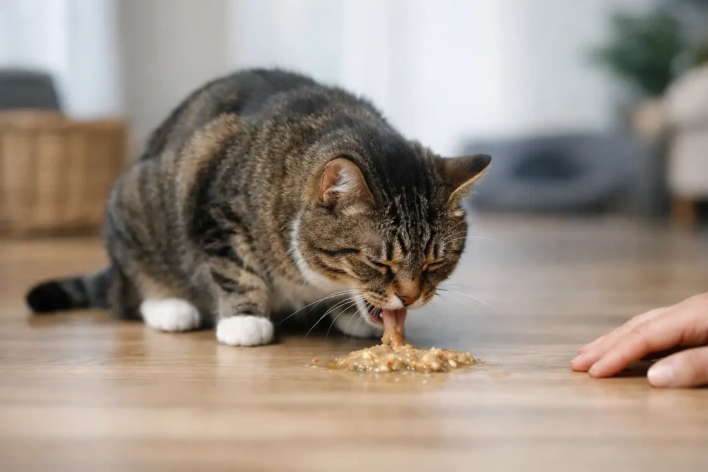 Por qué mi gato vomita y cuándo preocuparme