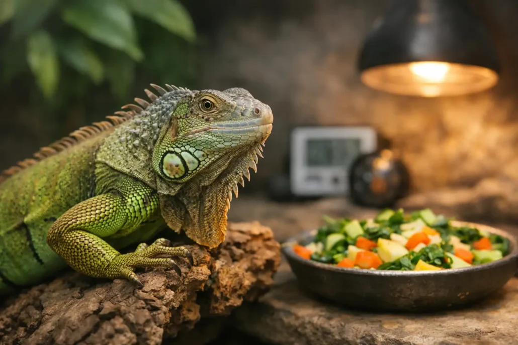 Iguana: cuidados, temperatura y alimentación