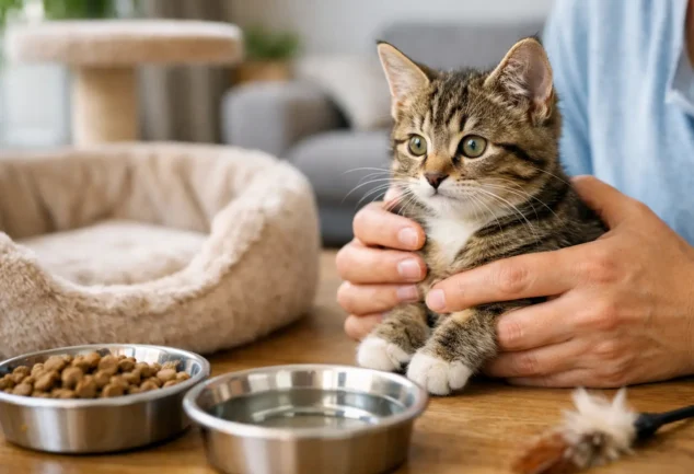 Cuidados del gato recién adoptado en casa