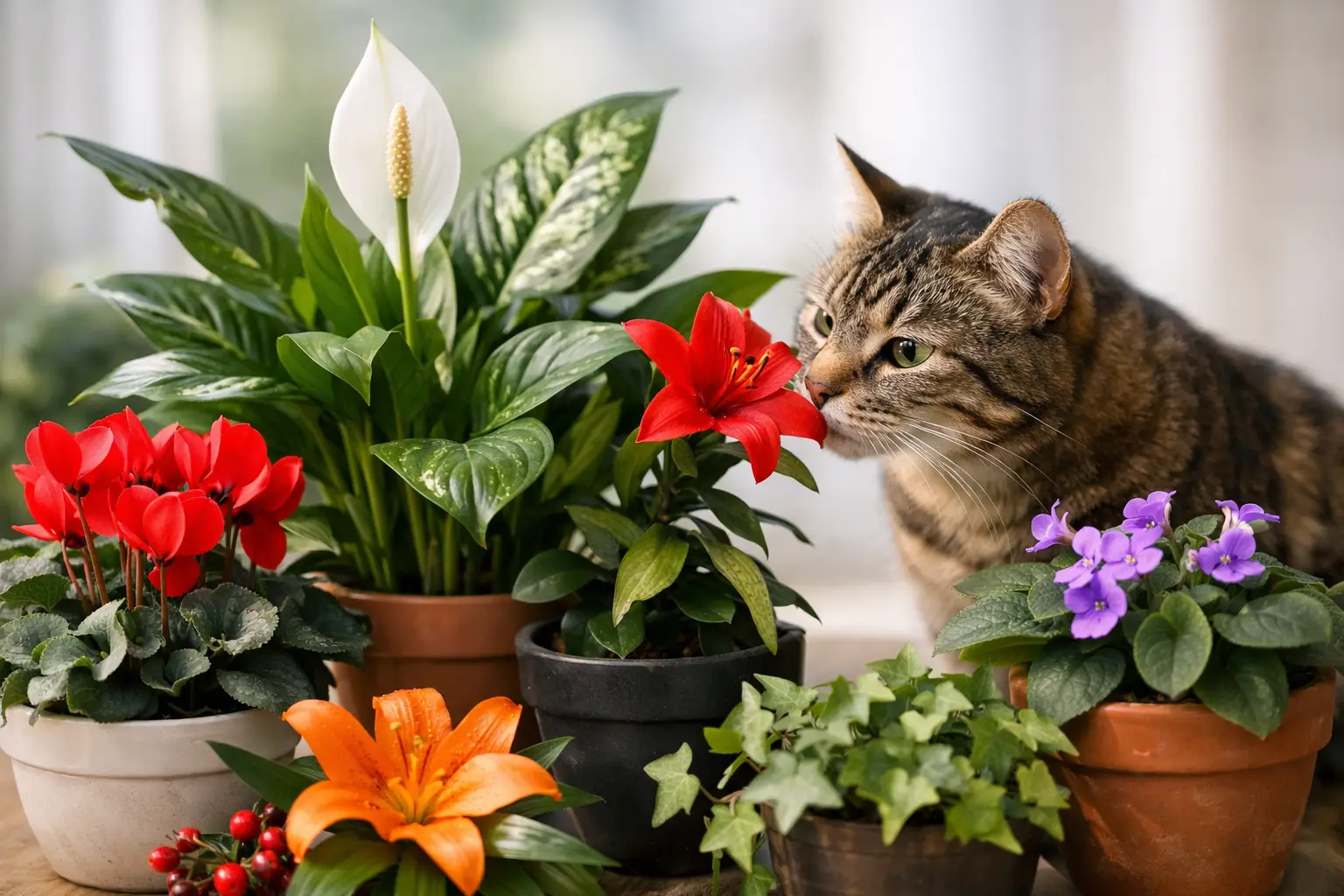 Plantas tóxicas para gatos más comunes