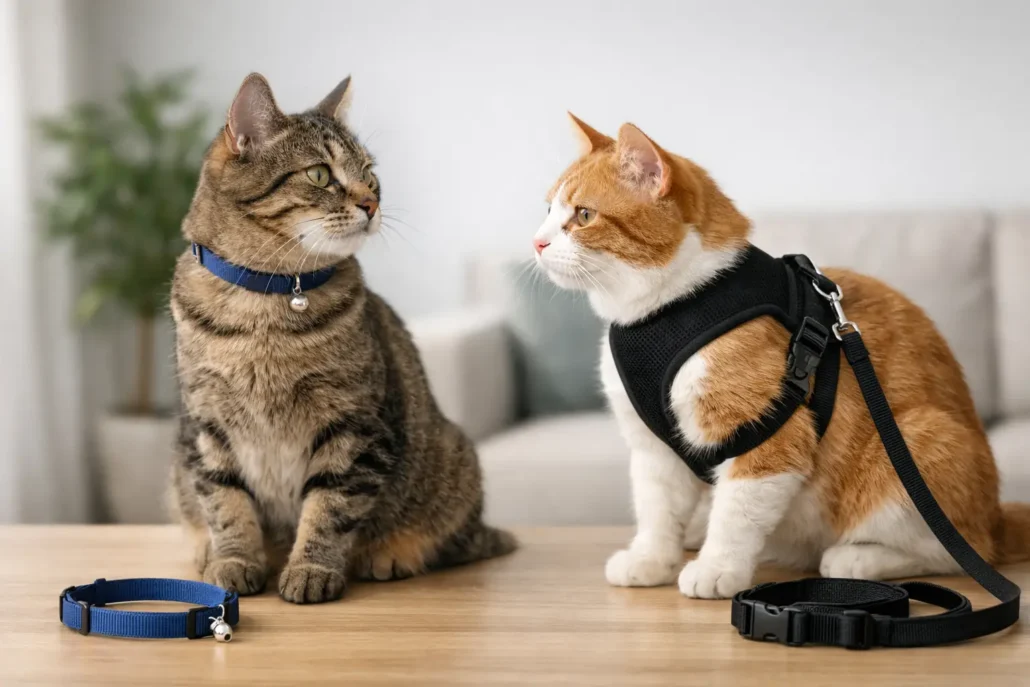 Collar o arnés para gatos: qué elegir