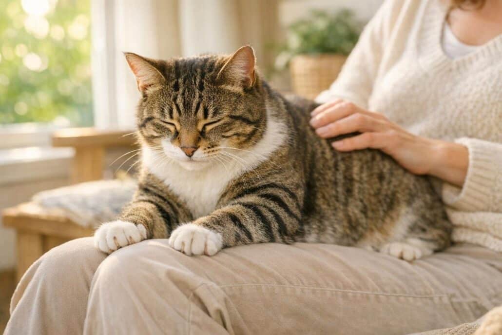 gato amasa con las patas