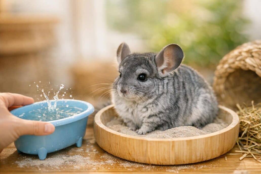 chinchilla bano de arena