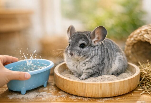 chinchilla bano de arena