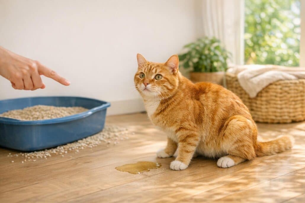 gato orina fuera del arenero