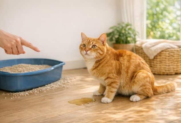 gato orina fuera del arenero