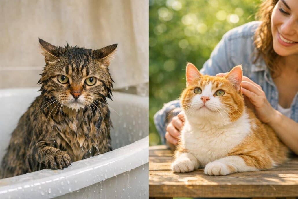 gatos y el agua