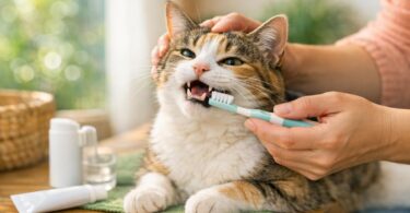 higiene dental gato
