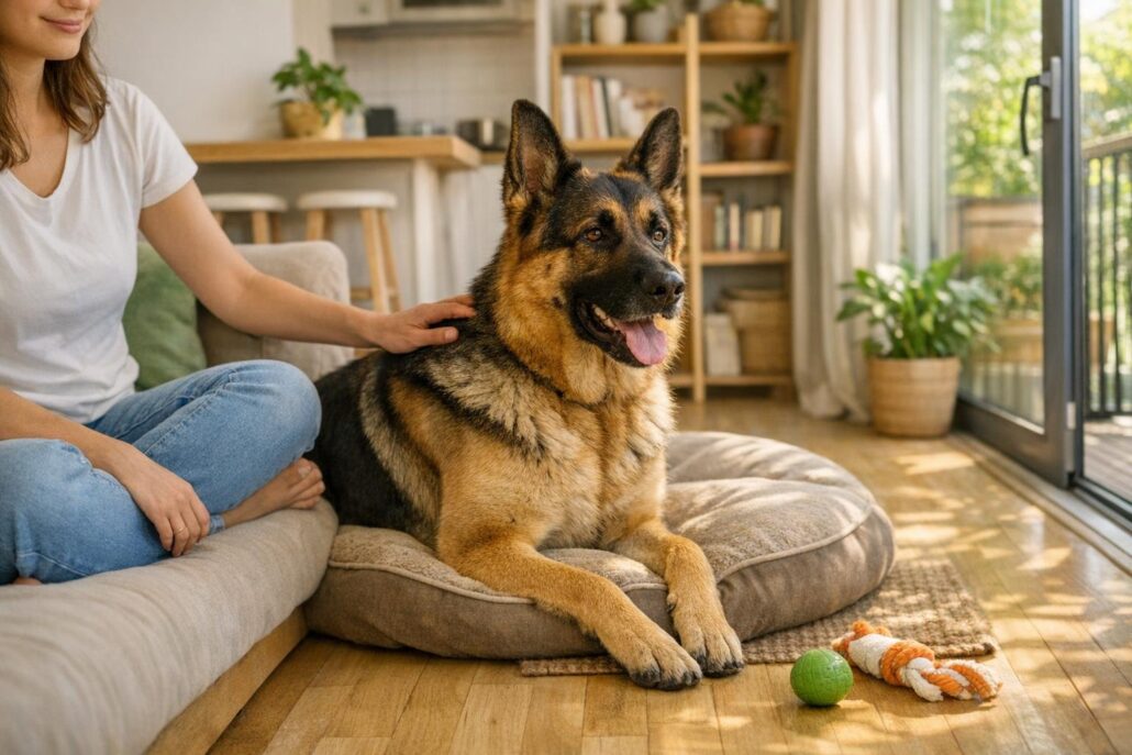 perro grande en piso