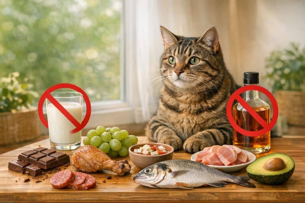 alimentos prohibidos gatos