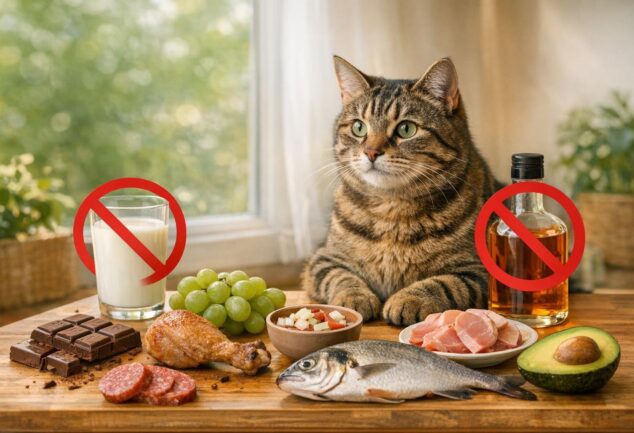 alimentos prohibidos gatos