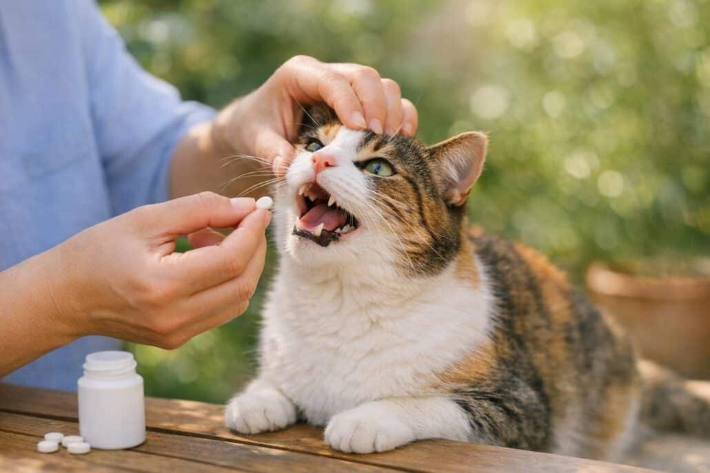 dar pastilla a un gato