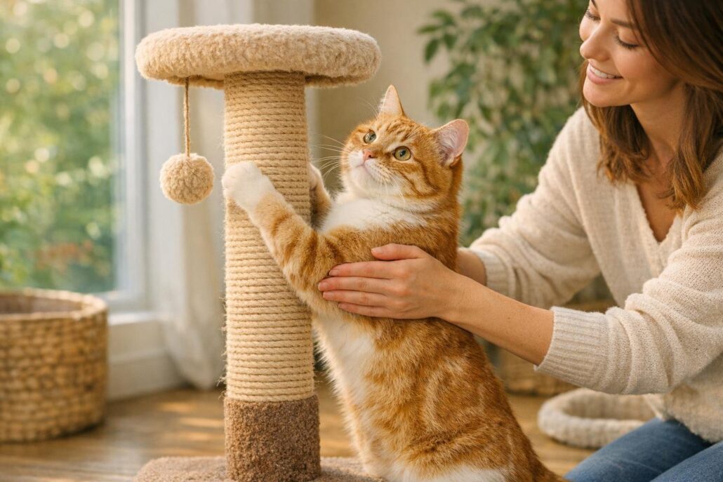 ensenar gato usar rascador