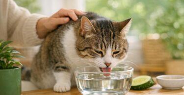 gato bebe poca agua
