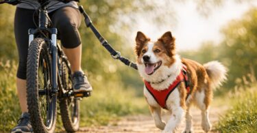 correr con el perro bicicleta