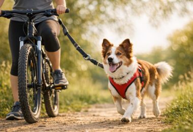 correr con el perro bicicleta