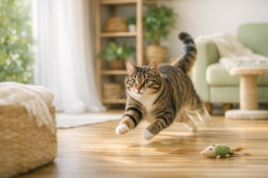 gato corre de noche