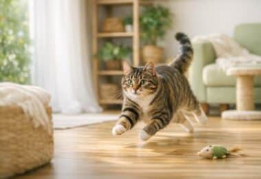 gato corre de noche