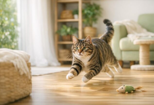 gato corre de noche