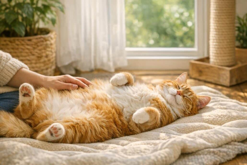 gato duerme boca arriba