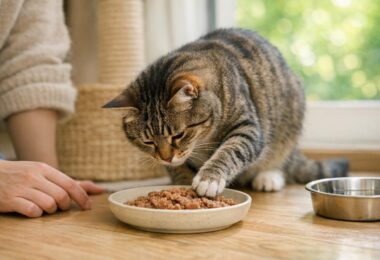 gato tapa la comida
