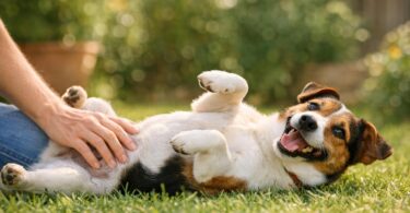 perro ensena la barriga