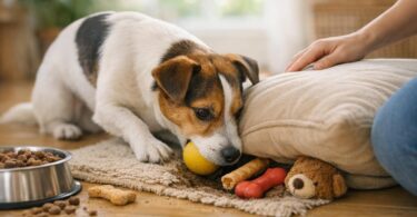 perro esconde comida