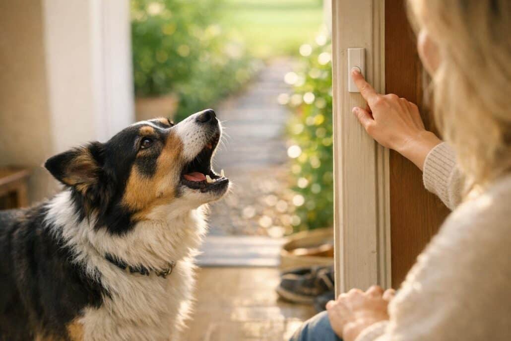 perro ladra al timbre