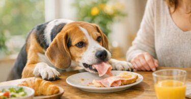 perro roba comida mesa