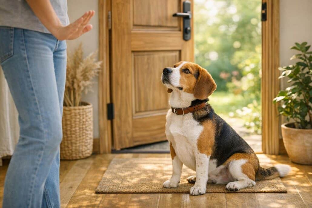 perro se escapa por la puerta