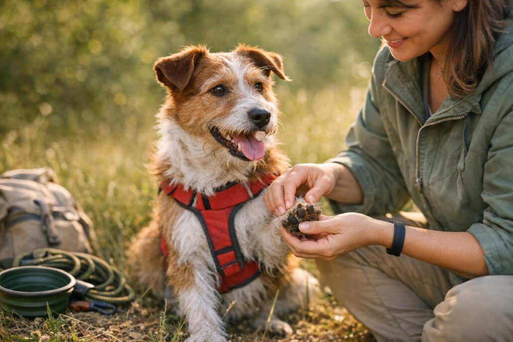 revisar perro tras paseo campo
