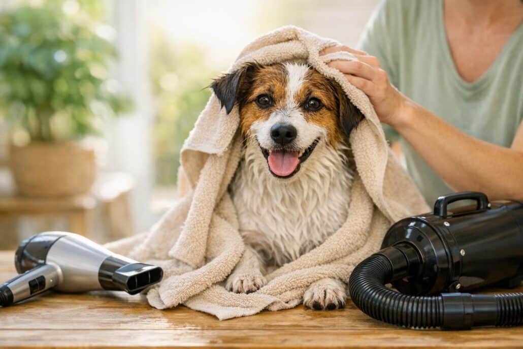 secar perro despues del bano