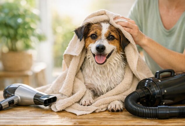 secar perro despues del bano